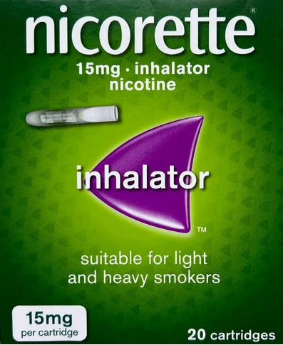Nicorette Inhalator 15mg Front Packaging - 20 Cartridges