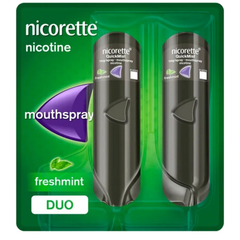 Nicorette QuickMist Fresh Mint Double Pack – 2x150 sprays – nicotine mouth spray for fast smoking relief
