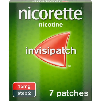 Nicorette Invisipatch 15mg Step 2 7 patches front box view
